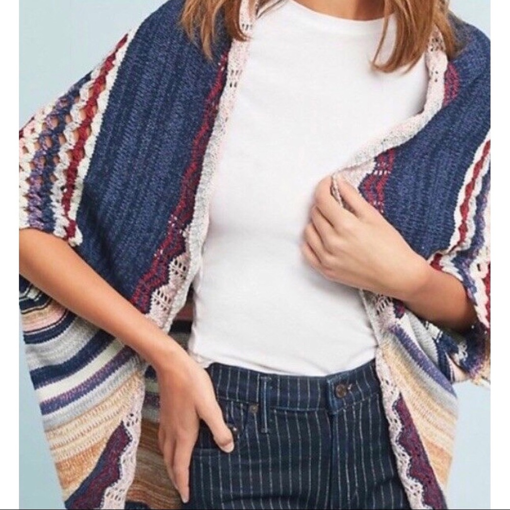 NWT Anthropologie Kearny Crocheted Sweater Wrap